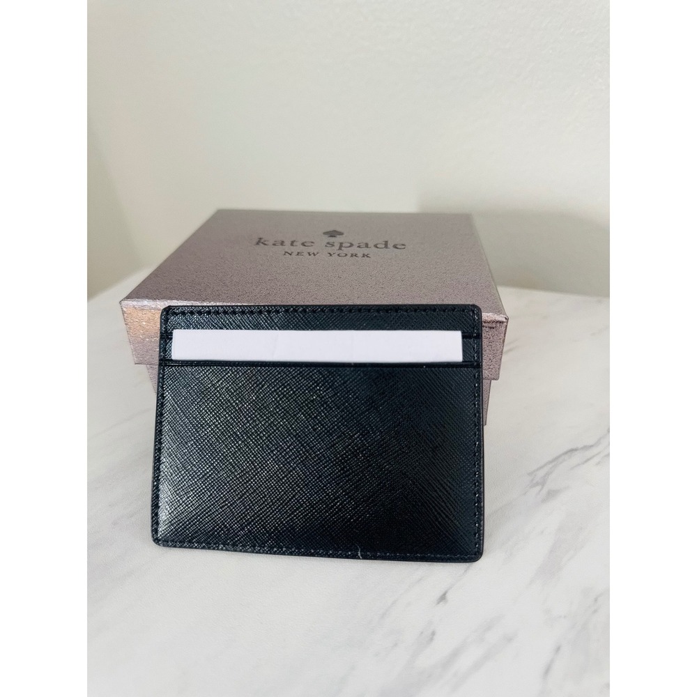 Kate Spade Kenzie Card‎ Case, Slim Chic, Designer, Black Leather, NWT - Picture 12 of 12